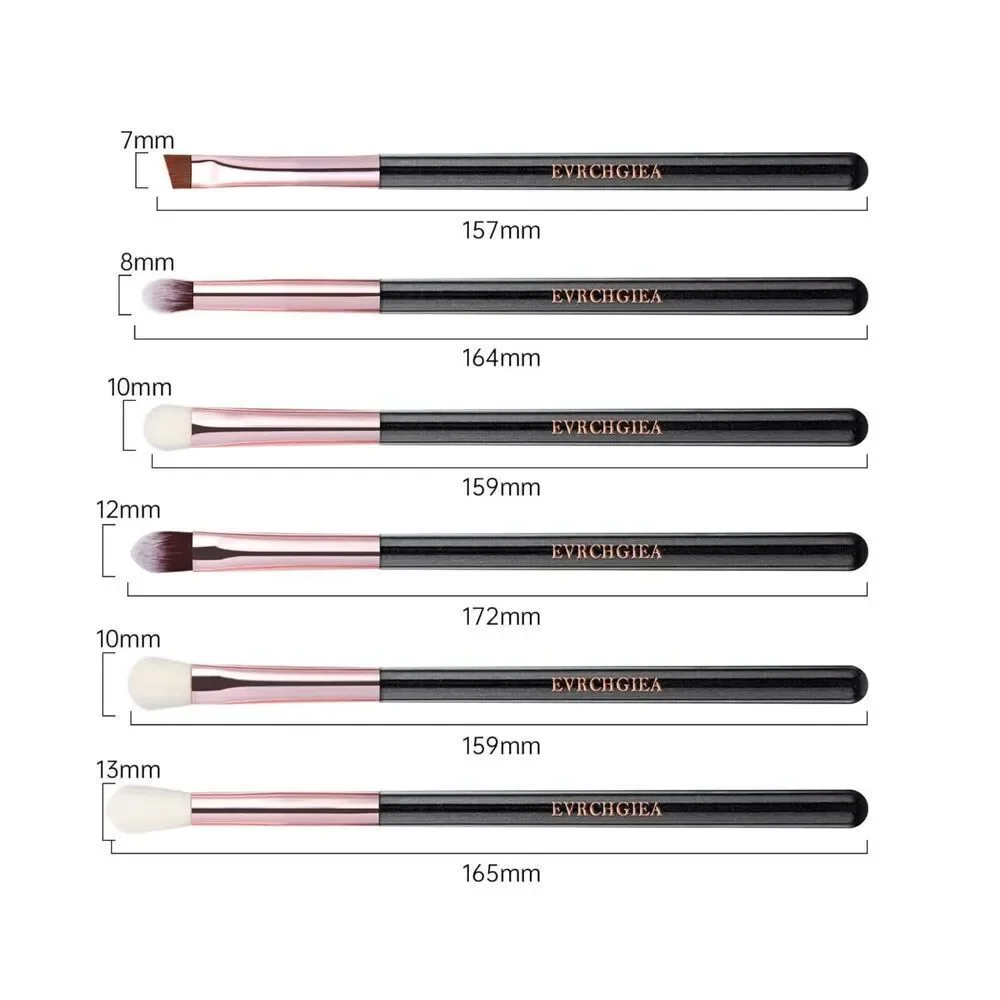 6 Pcs gold Professional Blending Soft Hairs Eye Makeup Brush Set & Wood Handle